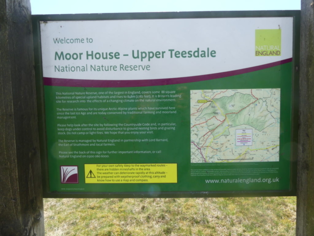 Moor House NNR noticeboard