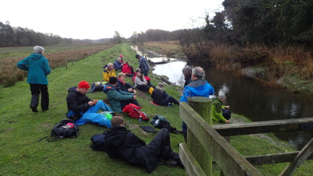 Lunch on the bank of the tidal Rusland Pool