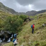 Climbing out of the gill